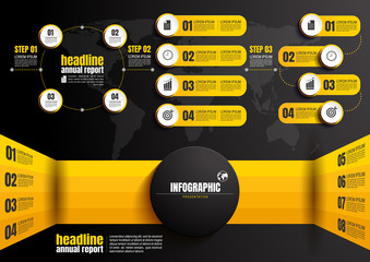 Wall Mural - infographic business data, process chart design template for presentation. abstract timeline element