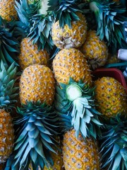  Fresh pineapples at outdoor market