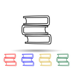 Poster - books sketch multi color style icon. simple thin line, outline vector of education icons for ui and 