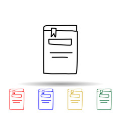 Poster - book with a bookmark sketch multi color style icon. Simple thin line, outline vector of education icons for ui and ux, website or mobile application