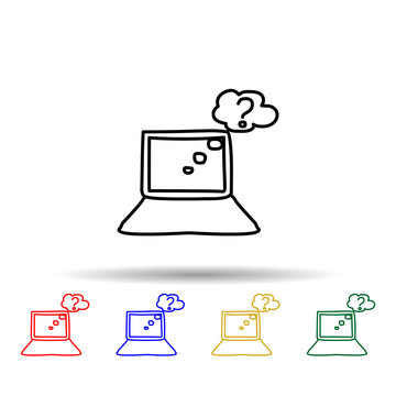 search on the Internet sketch multi color style icon. Simple thin line, outline vector of education icons for ui and ux, website or mobile application