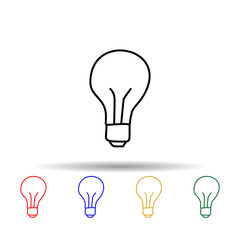 Poster - bulb sketch multi color style icon. Simple thin line, outline vector of education icons for ui and ux, website or mobile application