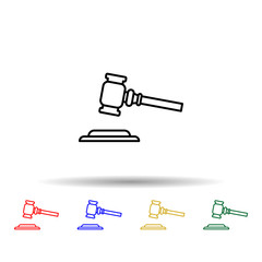 Poster - Gavel, law multi color style icon. Simple thin line, outline vector of law and justice icons for ui and ux, website or mobile application