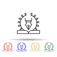 Poster - pen, book multi color style icon. simple thin line, outline vector of law and justice icons for ui a