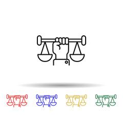 Poster - Balance, hand multi color style icon. Simple thin line, outline vector of law and justice icons for ui and ux, website or mobile application