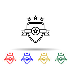 Poster - Badge, emblem, law multi color style icon. Simple thin line, outline vector of law and justice icons for ui and ux, website or mobile application