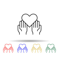 Poster - Love, hands multi color style icon. Simple thin line, outline vector of law and justice icons for ui and ux, website or mobile application