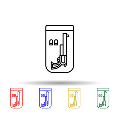 Poster - Evidence, gun multi color style icon. Simple thin line, outline vector of law and justice icons for ui and ux, website or mobile application