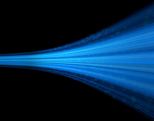 Fototapete -  3D rendered fiber-like particle lines with depth