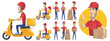 Delivery Courier Man Character Set