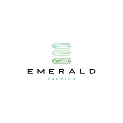 e letter emerald diamond logo vector icon illustration