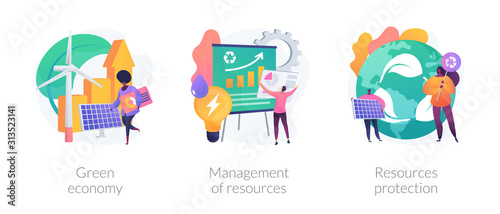 Cuadros en Lienzo Eco friendly technologies flat icons set