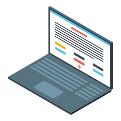 Poster - Business laptop icon. Isometric of business laptop vector icon for web design isolated on white background