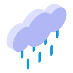 Wall Mural - Rainy cloud icon. Isometric of rainy cloud vector icon for web design isolated on white background