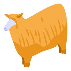 Wall Mural - Orange sheep icon. Isometric of orange sheep vector icon for web design isolated on white background