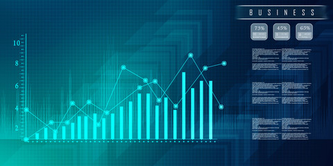 Poster - 2d rendering Stock market online business concept. business Graph 