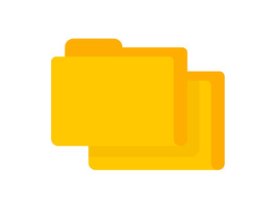Poster - File folders pile icon or directory symbol vector sign flat cartoon isolated clipart