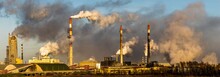 Chemical Plant In Poland Emitting Huge Amounts Of Smoke, Dust And Pollutants Emitted Into The Atmosphere
