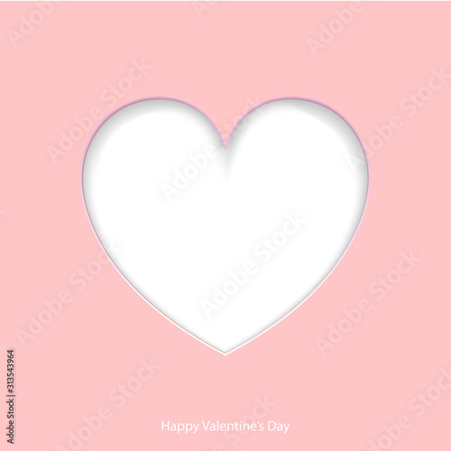 Fotomural PrintValentine's day card with paper cut of heart. Vector.