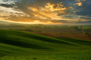 Wall Mural - A beautiful landscape of the hills with dramatic sky