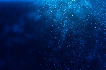 Wall Mural - abstract blue bokeh defocus glitter blur background.