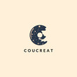 letter logo c donut or moon, with the initial concept c an donut or moon icon.