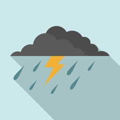 Poster - Thunderstorm icon. Flat illustration of thunderstorm vector icon for web design