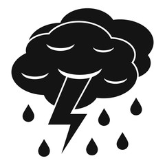Poster - Thunderstorm cloud icon. Simple illustration of thunderstorm cloud vector icon for web design isolated on white background