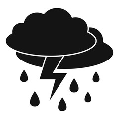 Poster - Weather thunderstorm icon. Simple illustration of weather thunderstorm vector icon for web design isolated on white background