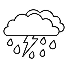 Poster - danger thunderstorm icon. outline danger thunderstorm vector icon for web design isolated on white b