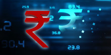 Rupee Currency . 3D Rendering Illustration