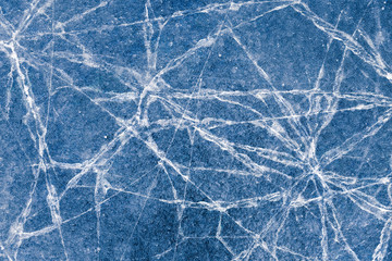 Poster - beautiful ice with cracks. texture of frozen water