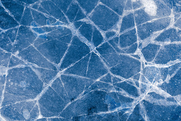 Aufkleber - blue ice with cracks.