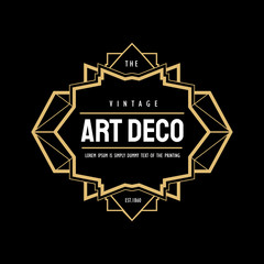 Wall Mural - art deco badge vintage logo design illustration vector