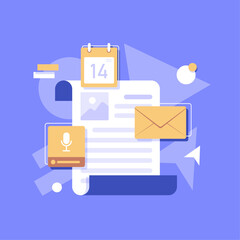 Email and messaging,Email marketing campaign,flat design icon vector illustration