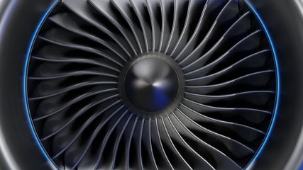 Wall Mural - Front View for jet engine,3D rendering