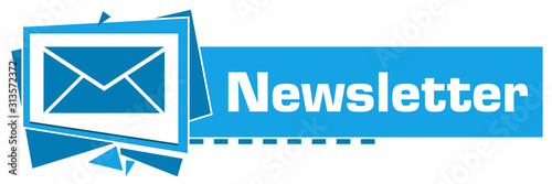 Fotografía Newsletter Blue Squares Triangles Text Horizontal