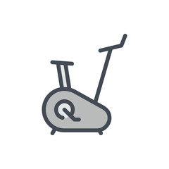 Poster - Exercise bike color line icon. Stationary bicycle vector outline colorful sign.