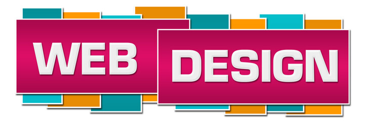 Web Design Pink Orange Turquoise Horizontal Squares Boxes 
