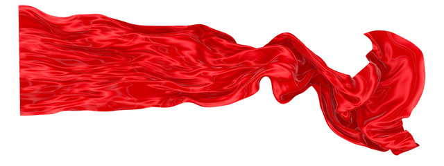 Wall Mural - Abstract background of red wavy silk or satin. 3d rendering image.