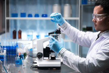 Wall Mural - health care researchers working in life science laboratory