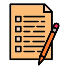 Poster - Pencil paper icon. Outline pencil paper vector icon for web design isolated on white background