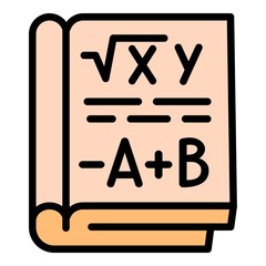 Poster - Mathematics book icon. Outline mathematics book vector icon for web design isolated on white background