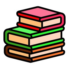 Poster - Stack of books icon. Outline stack of books vector icon for web design isolated on white background