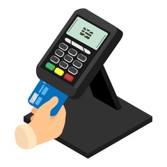 Poster - Pos terminal icon. Isometric of pos terminal vector icon for web design isolated on white background