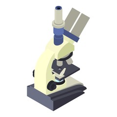 Poster - Microscope icon. Isometric of microscope vector icon for web design isolated on white background