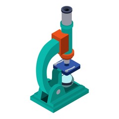 Poster - Lab microscope icon. Isometric of lab microscope vector icon for web design isolated on white background