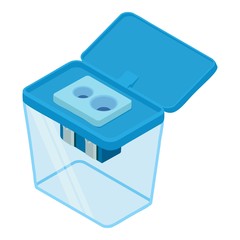 Poster - Sharpener box icon. Isometric of sharpener box vector icon for web design isolated on white background