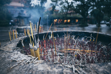 Incense burner in a temple in Hong Kong