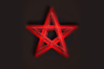 The Pentagram symbol, composed of five, straight lines to form a star. 3D illustration